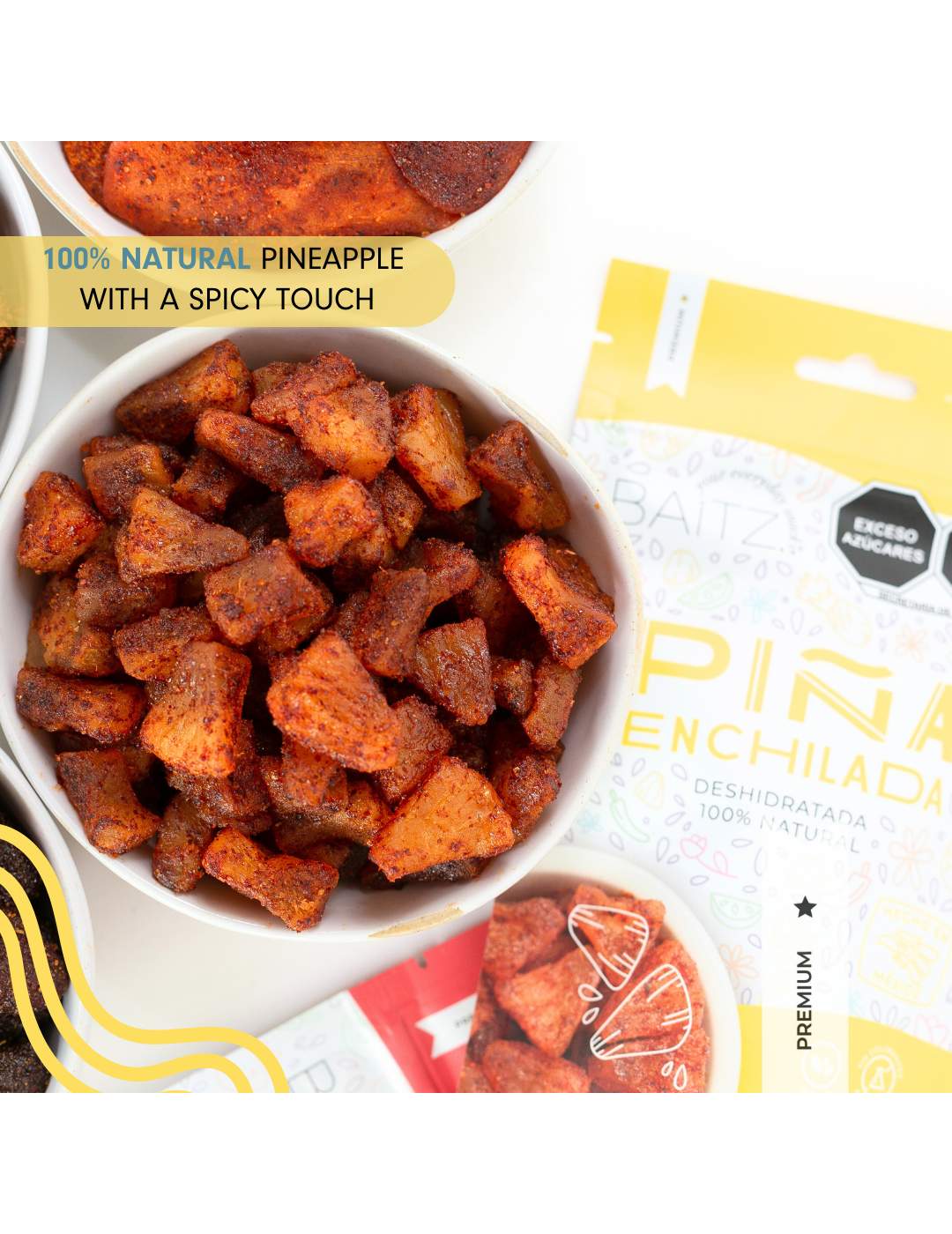 Baitz Spicy Sweetened Pineapple Pieces; image 4 of 8