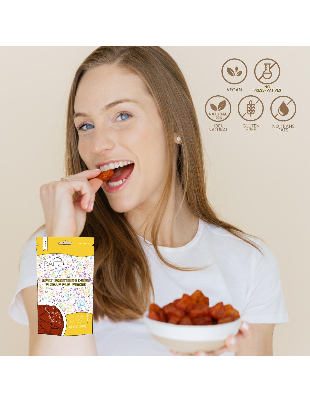 Baitz Spicy Sweetened Pineapple Pieces; image 6 of 8