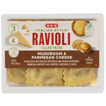 H-E-B Italian-Style Ravioli Filled Pasta - Mushroom & Parmesan