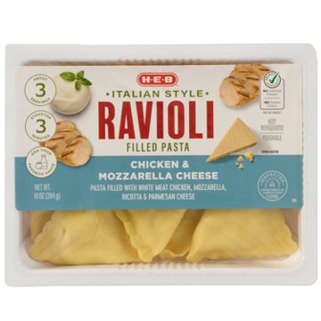 H-E-B Italian-Style Ravioli Filled Pasta - Chicken & Mozzarella