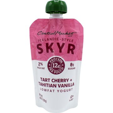 Central Market 12g Protein Skyr Lowfat Yogurt Pouch - Tart Cherry & Tahitian Vanilla