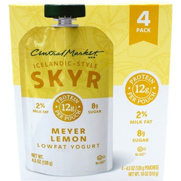 Central Market 12g Protein Skyr Lowfat Yogurt Pouch - Meyer Lemon