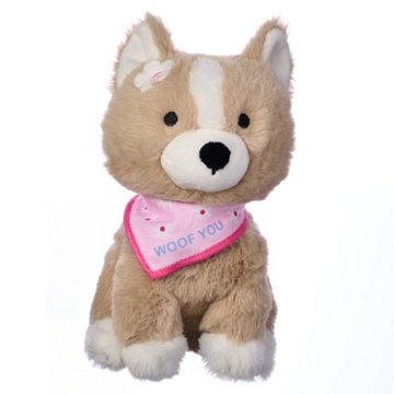 American Greetings Mother's Day Plush Dog with Bandana, 8.25" x 5.375"