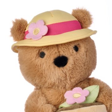 American Greetings Mother's Day Plush Garden Bear with Hat, 10". x 7.25"