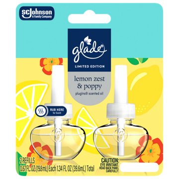 Glade PlugIn Scented Oil Refills - Lemon Zest & Poppy, 2 ct