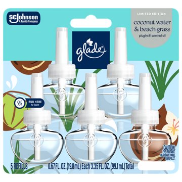 Glade PlugIn Scented Oil Refills - Coconut Water & Beach Grass, 5 ct
