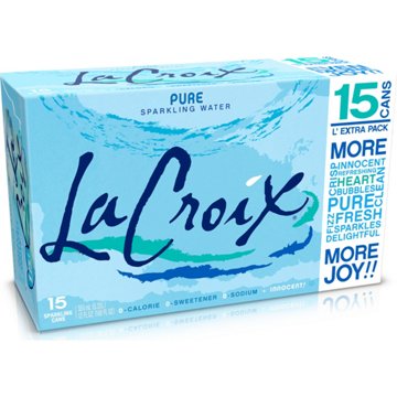 LaCroix Pure Sparkling Water 15 pk Cans