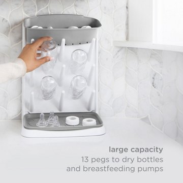 Ubbi Vertical Baby Bottle Drying Rack - Gray