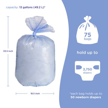 Ubbi Diaper Pail Bags, 75 ct