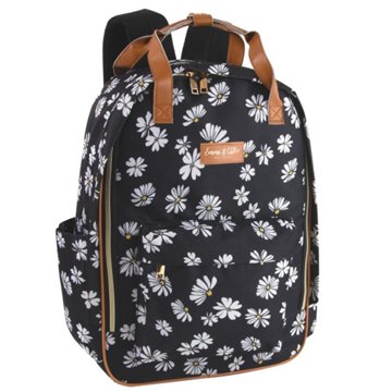 Emma & Chloe Daisy Black Backpack, 17'' x 12'' x 6''