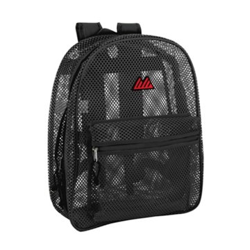 Ad Sutton & Sons Black Mesh Backpack, 17'' x 13'' x 6''