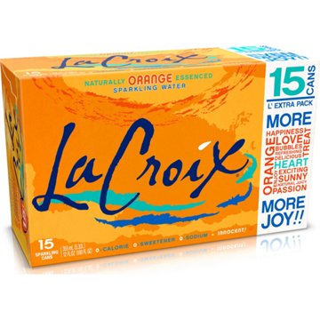 LaCroix Orange Sparkling Water 15 pk Cans