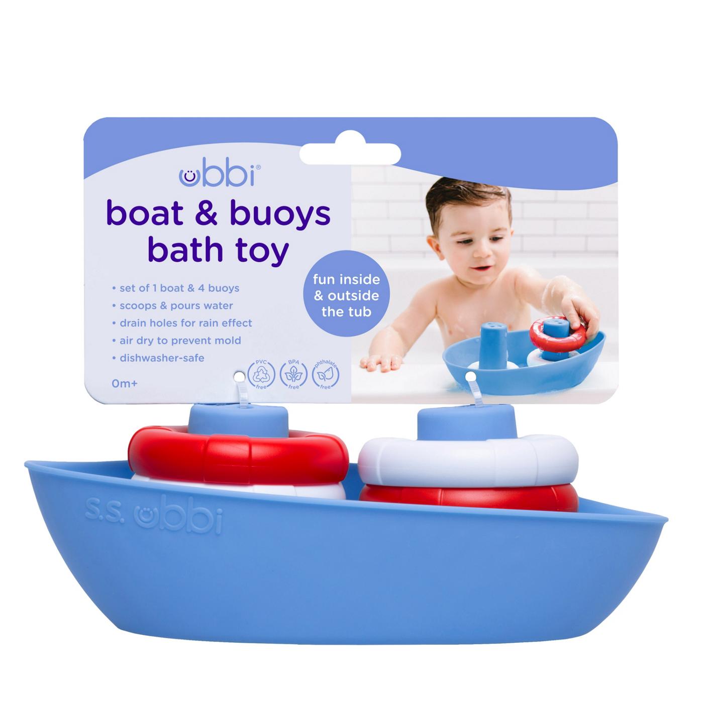 Ubbi Boat & Buoys Bath Toy; image 1 of 5
