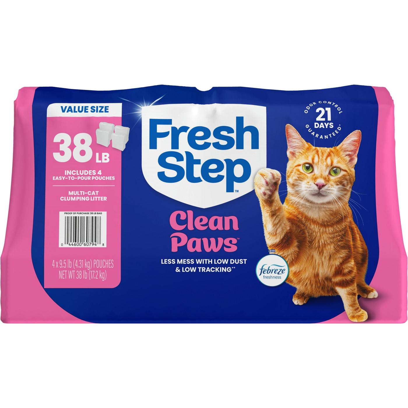 Fresh Step Clean Paws Multi-Cat Clumping Cat Litter - Febreze Scent; image 2 of 13
