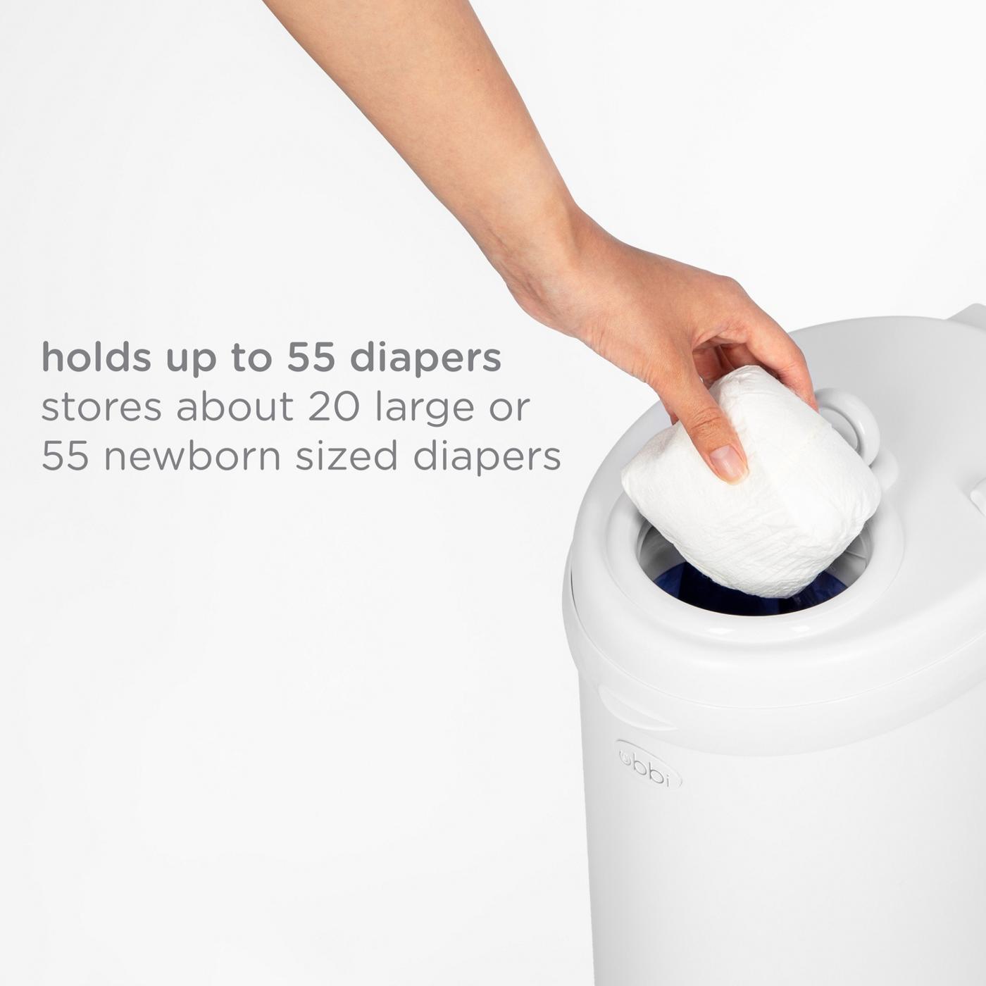 Ubbi Stainless Steel Diaper Pail - White; image 2 of 9