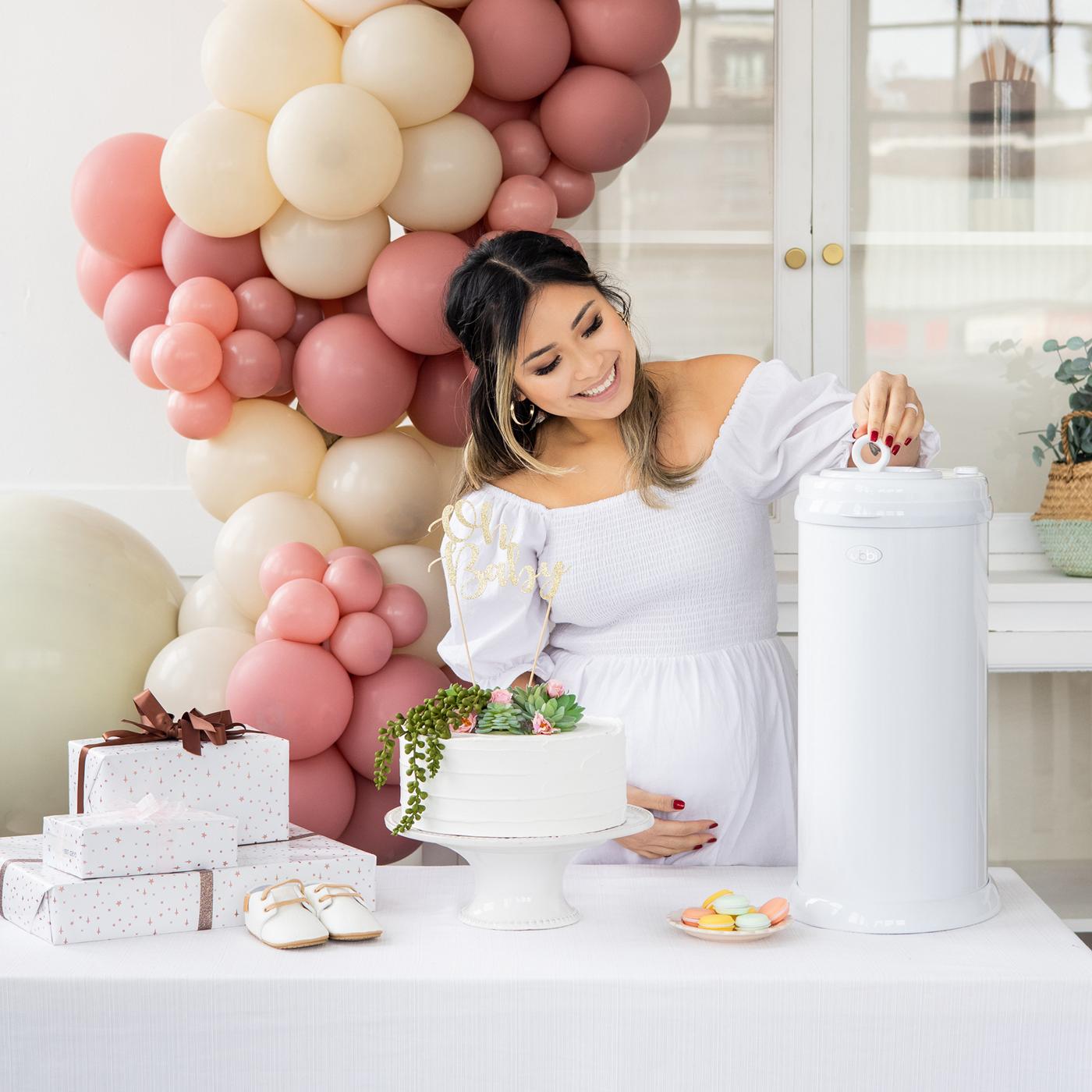 Ubbi Stainless Steel Diaper Pail - White; image 9 of 9