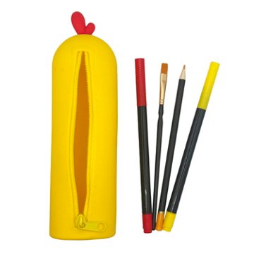 Momenta Little Yellow Bicycle Silicone Pencil Case - Chicken