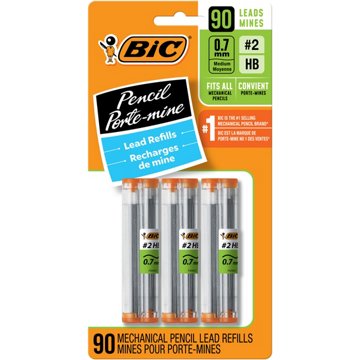 BIC Mechanical Pencil 0.7mm Lead Refills, 3 pk