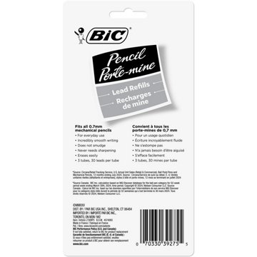 BIC Mechanical Pencil 0.7mm Lead Refills, 3 pk