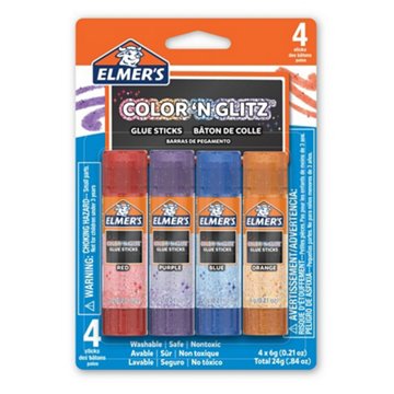 Elmer's Color 'N Glitz Glue Sticks, 4 ct
