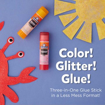 Elmer's Color 'N Glitz Glue Sticks, 4 ct