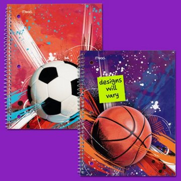 Mead 1 Subject Notebook Wide Ruled - Sports