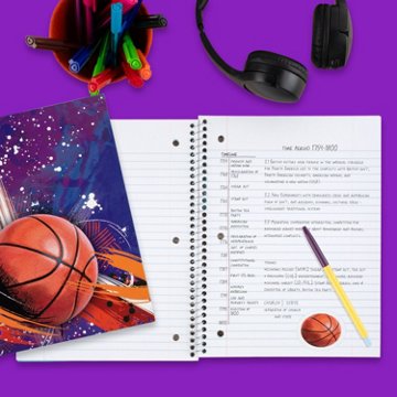 Mead 1 Subject Notebook Wide Ruled - Sports