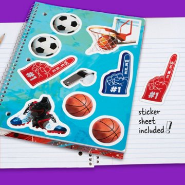 Mead 1 Subject Notebook Wide Ruled - Sports