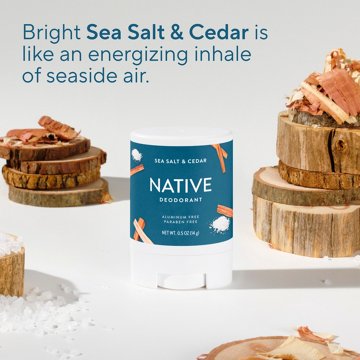 Native Travel Size Aluminum Free Deodorant Solid - Sea Salt And Cedar