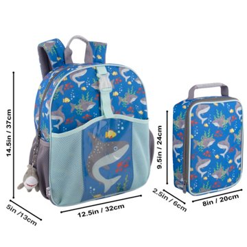 Ad Sutton & Sons Shark Backpack Set, 3 pc