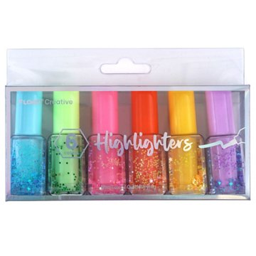 Flomo Creative Nail Polish Highlighters Bottles, 6 ct
