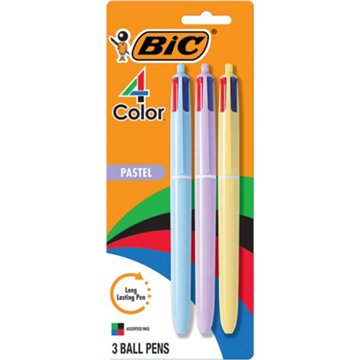 BIC Four Color Pastel Barrel Medium Point