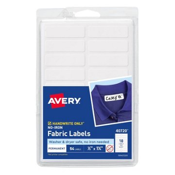 Avery No-Iron Fabric Labels, 54 ct