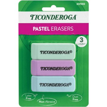 Ticonderoga Pastel Erasers, 3 ct
