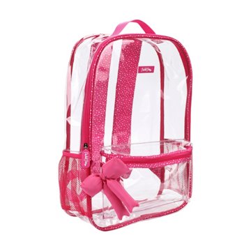 Packed Party Pink Piping Clear Backpack, 3 pc
