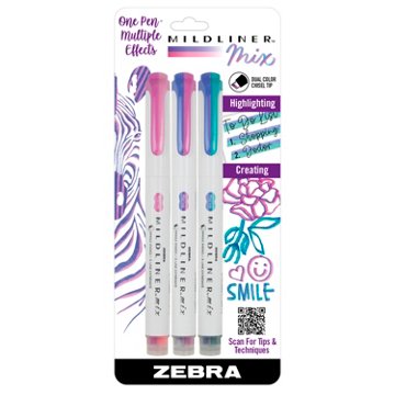 Zebra Mildliner Highlighters - Brights Pink & Purple