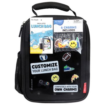 Fit + Fresh Baylee Charm Black Lunch Bag