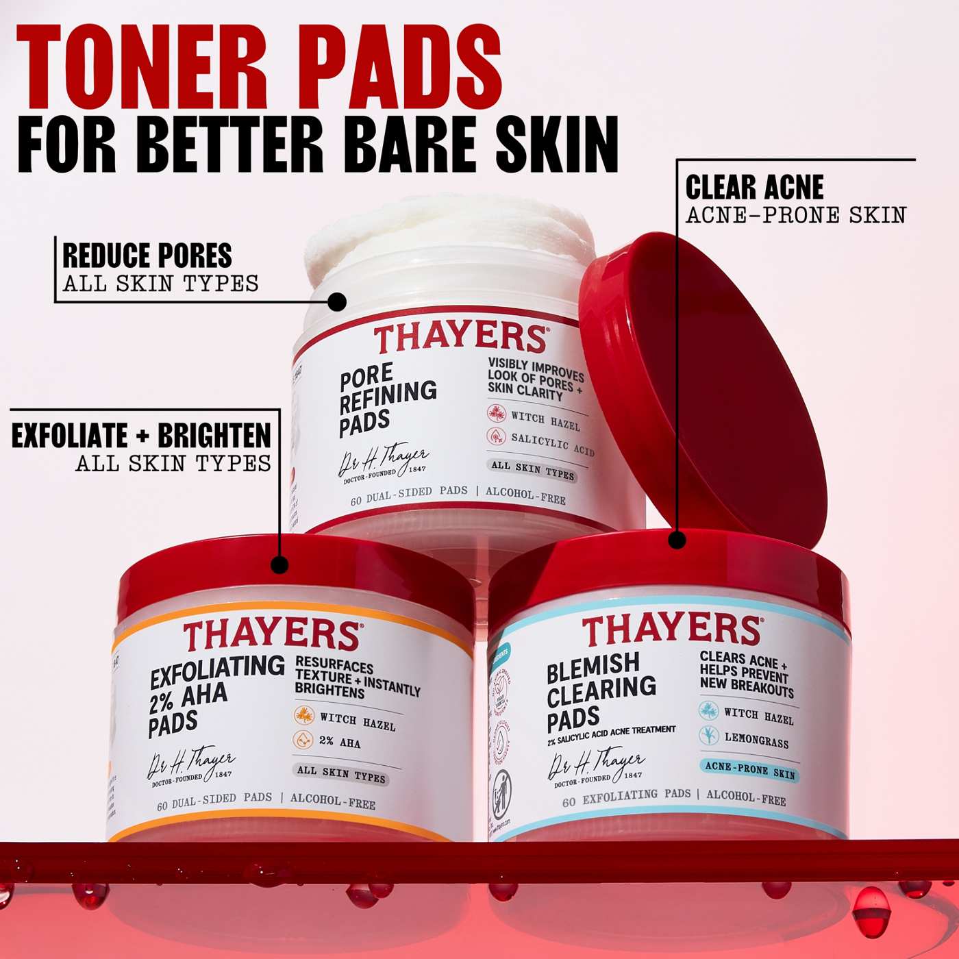 Thayers Exfoliating 2% AHA Pads; image 3 of 4