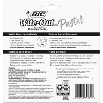 BIC White Out Mini Pastel Correction Tape
