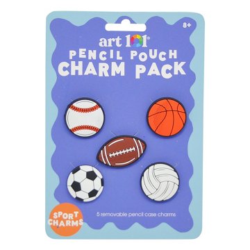 Art 101 Sports Pencil Pouch Charm Pack, 4'' x 5.75''