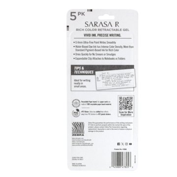 Zebra Sarasa R Retracable Gel - Vivid Ink