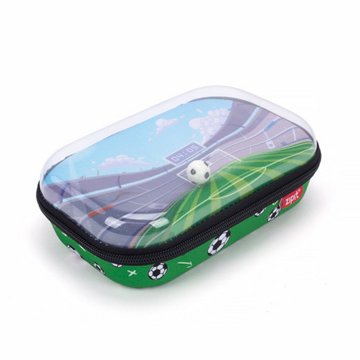 ZIPIT Clear Top Pencil Box - Soccer, 8.3'' x 5.3'' x 3''