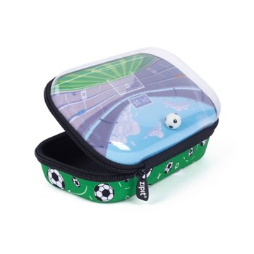 ZIPIT Clear Top Pencil Box - Soccer, 8.3'' x 5.3'' x 3''