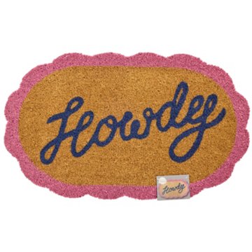 Destination Holiday Scalloped Howdy Coir Doormat, 18" x 30"