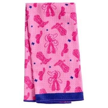 Destination Holiday Pink & Blue Cowgirl Print Kitchen Towel, 16" x 26"
