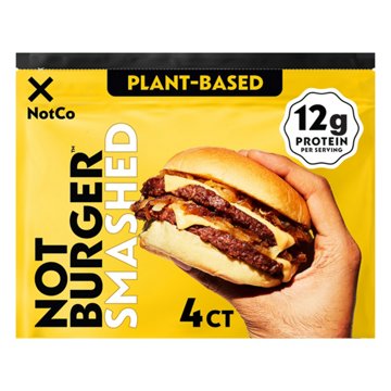 NotCo NotBurger Smashed Plant Based Frozen Burger Patties, 4 ct
