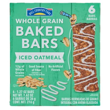 Hill Country Fare Whole Grain Baked Bars - Iced Oatmeal