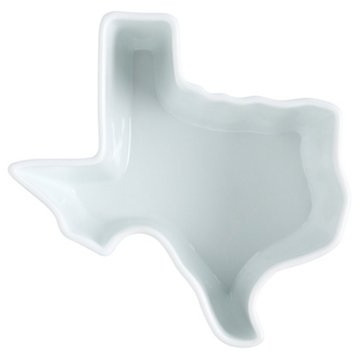 our goods Texas Shaped White Porcelain Dip Bowl, 6.9"