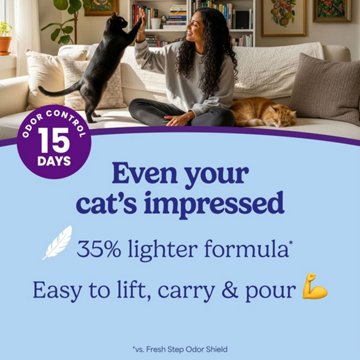 Fresh Step Odor Shield Light Weight Multi Cat Clumping Litter - Febreze