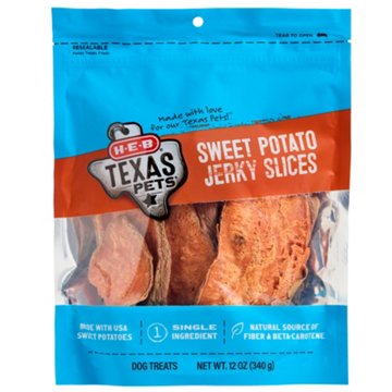 H-E-B Texas Pets Sweet Potato Jerky Slices Dog Treats, 12 oz